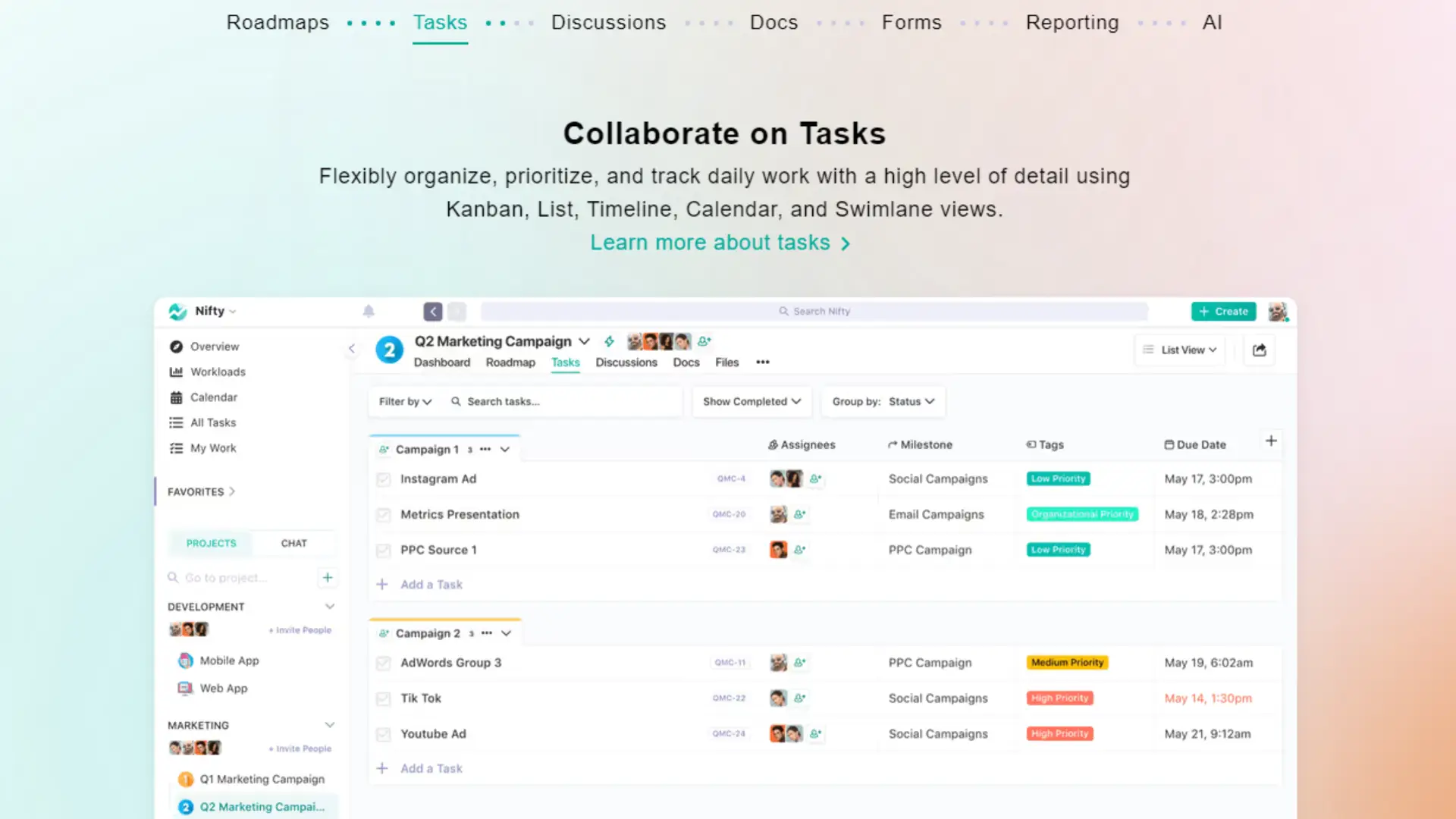 Nifty Task Management