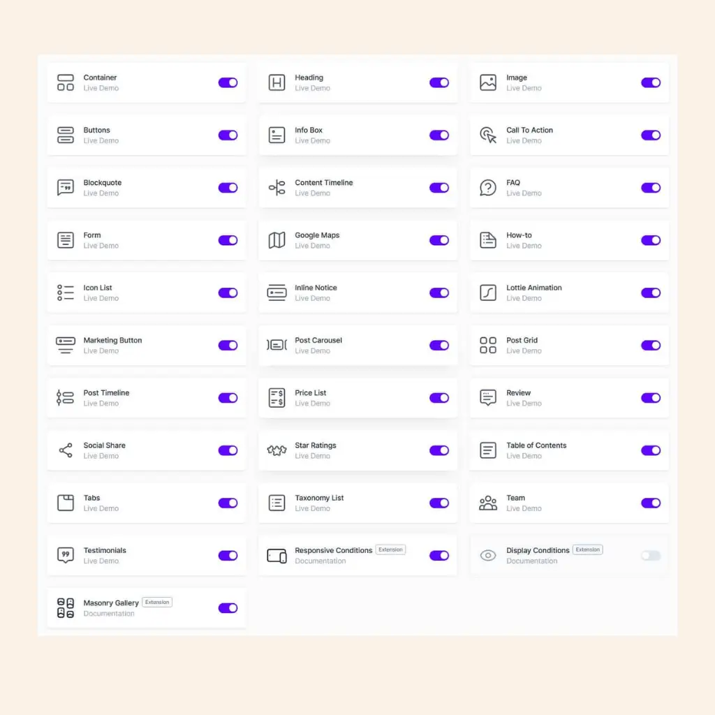 Spectra Blocks and Extensions