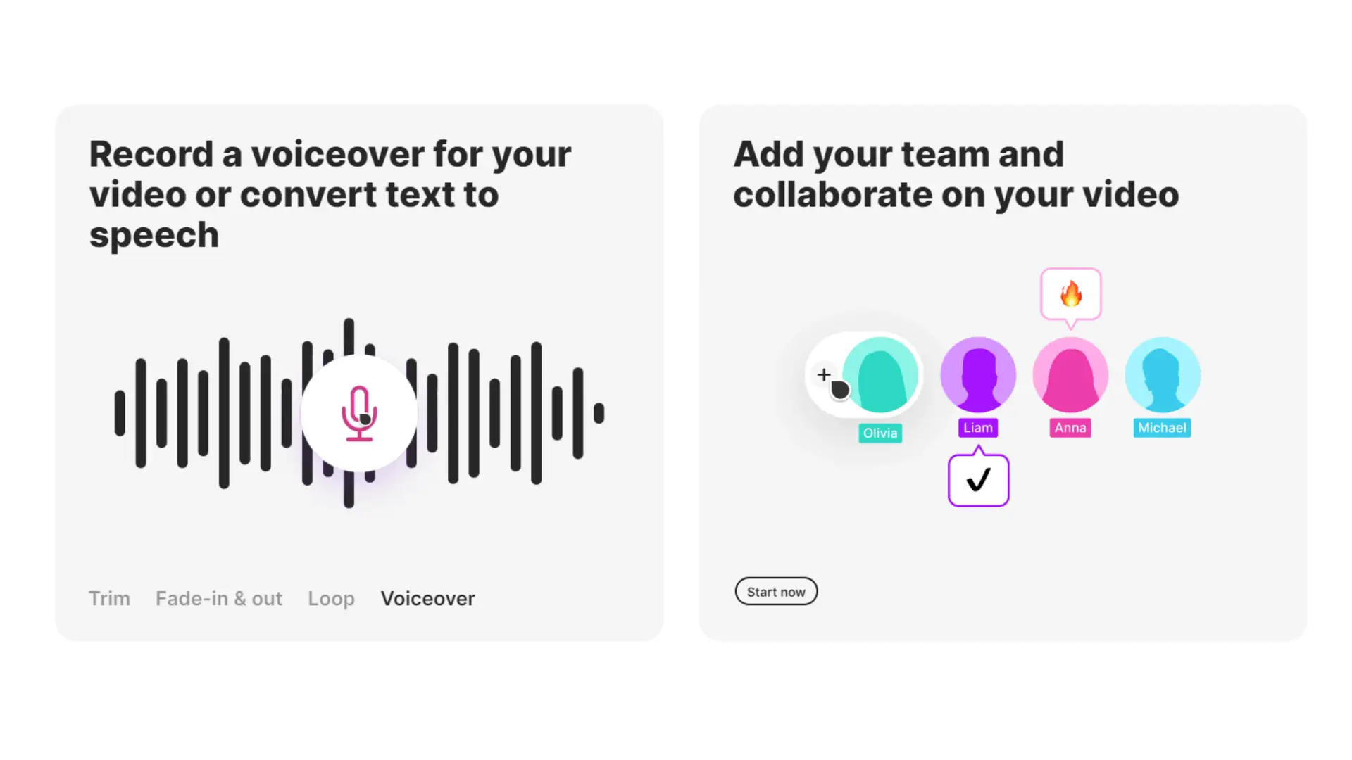 Invideo voiceover and text to speech