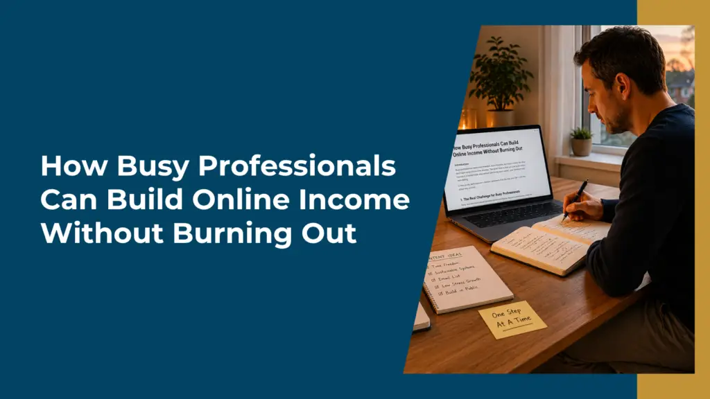 How Busy Professionals Can Build Online Income Without Burning Out