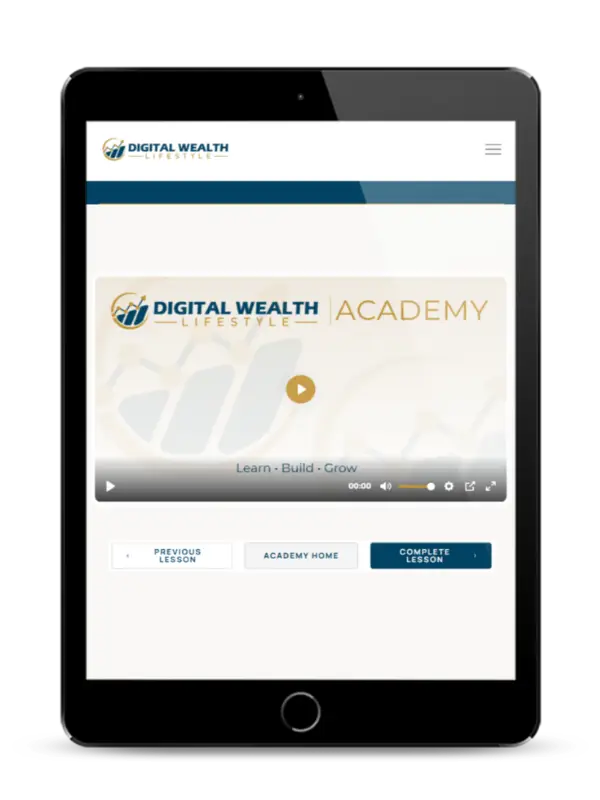 DWL Academy Sales Page Hero Tablet with Navigation Join the DWL Academy